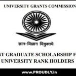 pg scholarship for university rank holders