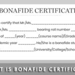 What is a Bonafide Certificate