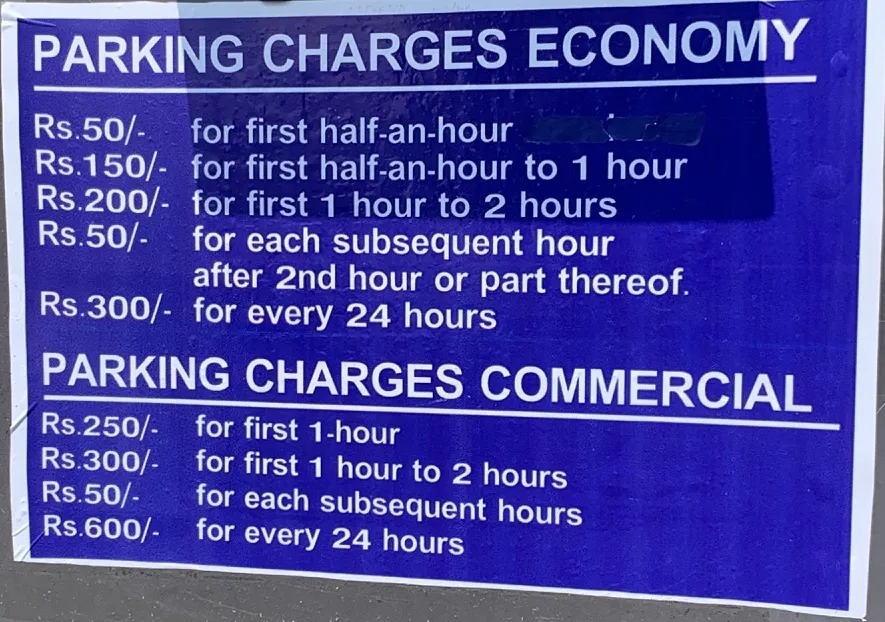 Shamshabad Airport Parking Charges